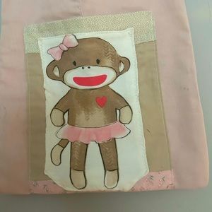 Tote bag girl’s monkey pic pink denim